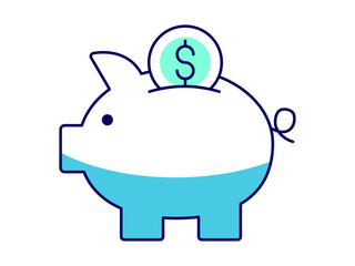 Piggy bank icon. Finance icon design. Simple filled and outline style. Vector icon.