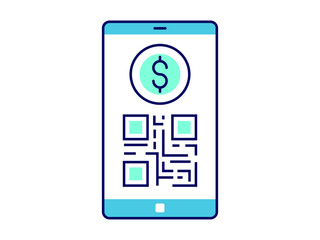 QR payment icon. Finance icon design. Simple filled and outline style. Vector icon.