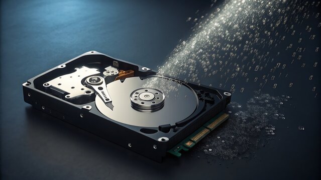 Hard Disk Drive with Digital Data Dissolving into Light Particles