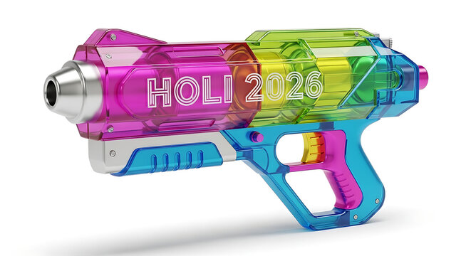 A vibrant and colorful nerf gun with the word help written on the side