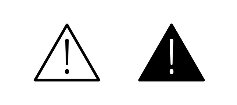 attention sign icon in black color for website or app.