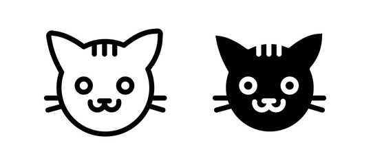 Fototapeta premium Cat icon in black color for website or app.