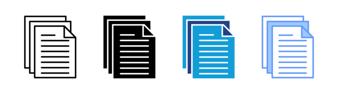 Document icon set multiple style collection