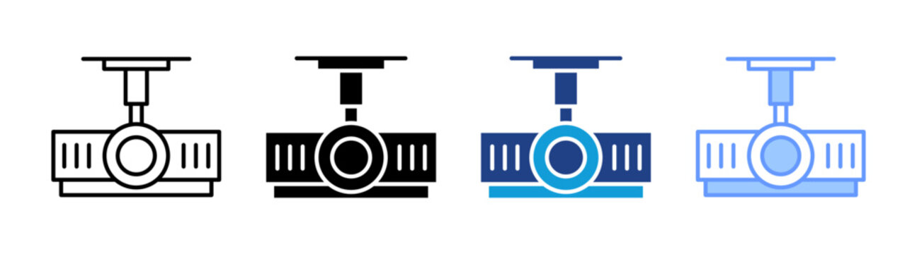 Projector icon set multiple style collection