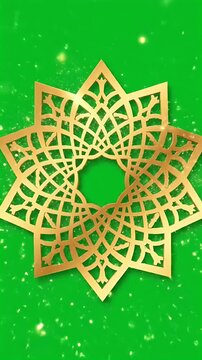Golden Islamic Geometric Ornament Background Loop Motion Graphic