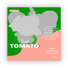 Fresh tomato fruits and vegetables year poster banner template



