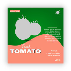 Fresh tomato fruits and vegetables year poster banner template



