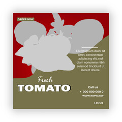 Fresh tomato fruits and vegetables year poster banner template



