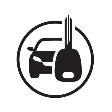 Car Key Icon Vector &ndash; Auto Key Symbol for Vehicle Rental, Dealership and Locksmith Logo