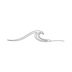 Single Continuous Line Ocean Wave Art