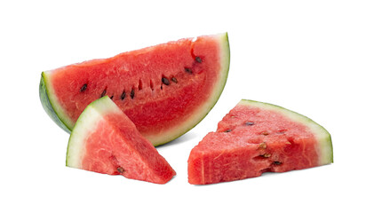 Fresh Juicy Watermelon Slices with Seeds, Isolated on Transparent Background for Food Design and Summer Themes © Christine