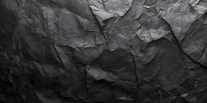 Dark Gritty Slate Rock Texture: Abstract Black Stone Background for Grungy Design Mockups and Overlays