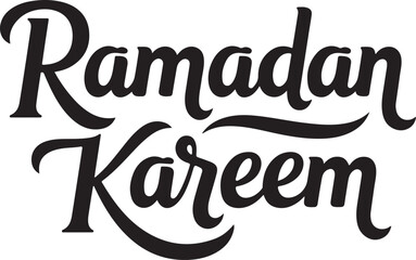 Ramadan kareem greeting in elegant black calligraphy