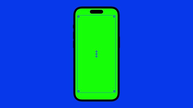 Black Realistic phone frame animates onto the screen. Smartphone Iphone mock up concept graphic template. Phone slides in from the right of screen.
