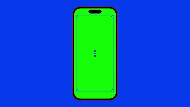 Red Realistic phone frame animates onto the screen. Smartphone Iphone mock up concept graphic template. Phone slides in from the right of screen.
