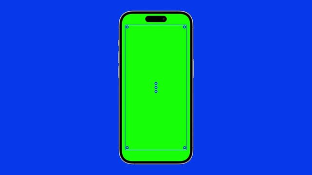Grey Realistic phone frame animates onto the screen. Smartphone Iphone mock up concept graphic template. Phone slides in from the right of screen.