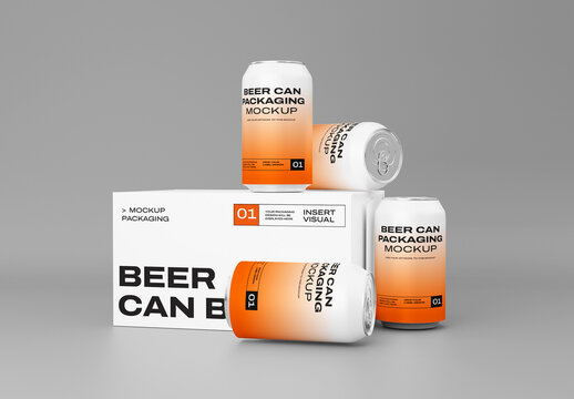 Beer Can Packaging Mockup