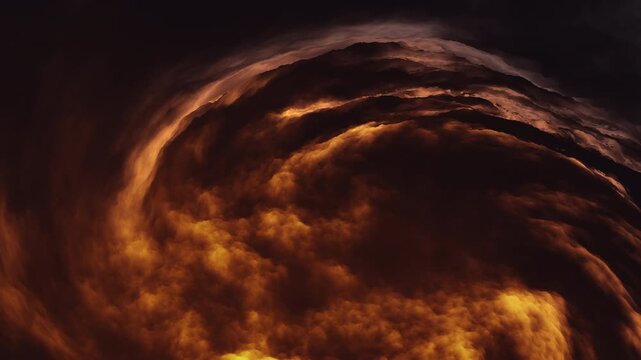 3D stylised tornado vortex swirling with turbulent motion. Dark nature atmospheric background. Ideal for weather news, disaster films, or abstract energy concepts.