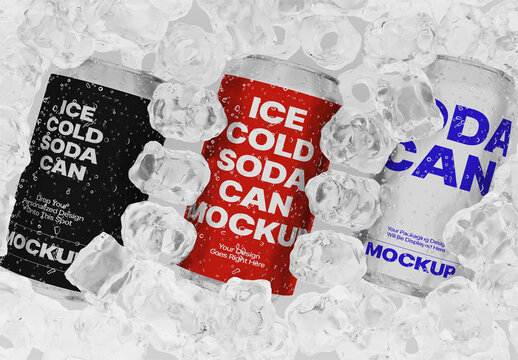 Chilled Soda Can Mockup