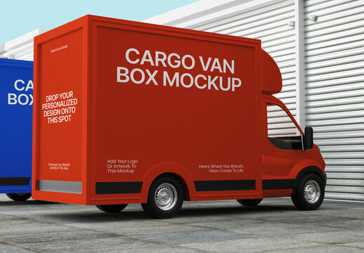 Delivery Van Box Mockup