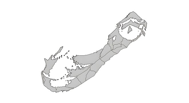 Detailed Outline of Bermuda Island - A Geographical Representation.
