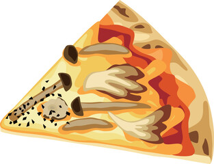 カットピザ　キノコ