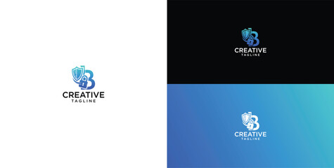 technology logo vector. B initial logo design © micky_adb