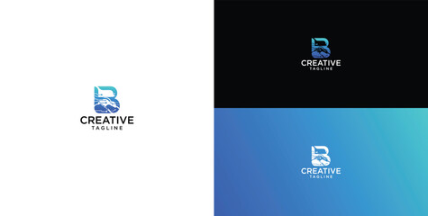 technology logo vector. B initial logo design © micky_adb