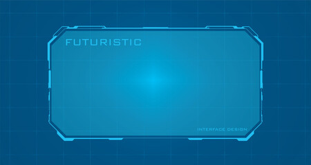 Digital HUD screen or technology box interface vector editable