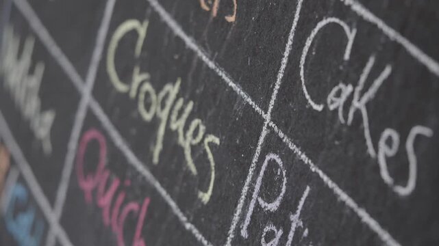 Options for cakes and pastries at a cafe shop