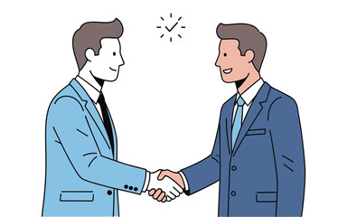 Fototapeta premium Businessmen shaking hands in silhouette on isolated on transparent background