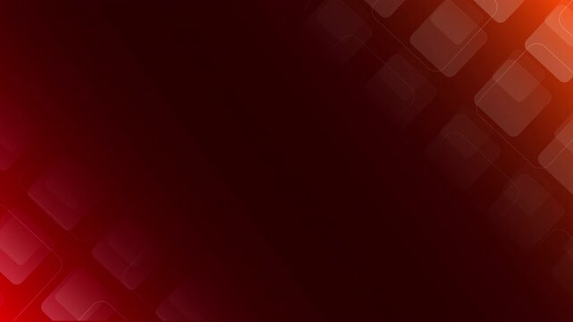 Modern minimalist dark red gradient motion graphic with square elements and wide copy space for presentations