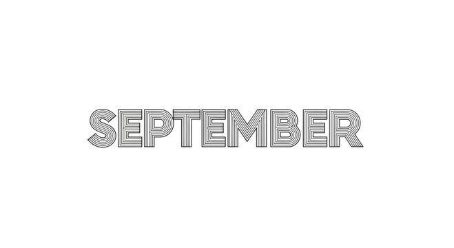 September Text Typography - Artistic Lettering with Geometric Patterns