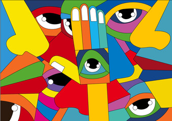 human design colorful and pattern background illustration vector