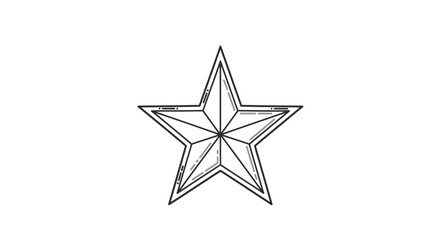 Obraz premium Hand Drawn Star Icon, Doodle Style, Isolated on White Background, Simple Geometric Shape