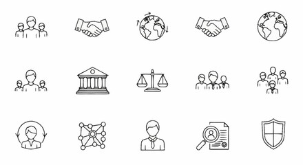 Fototapeta premium Collection modern simple business icons set.