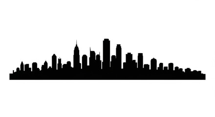Obraz premium Black silhouette of a city skyline