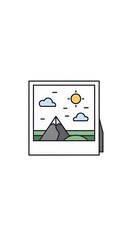 Fototapeta premium Simple Polaroid Photo of Mountain Landscape.