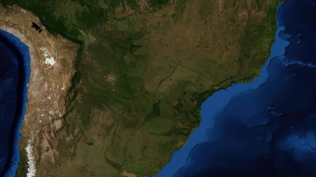 Satellite Map Zoom Animation From World View To Asuncion Paraguay
