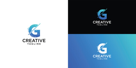 Technology logo vector. G initial logo design © micky_adb