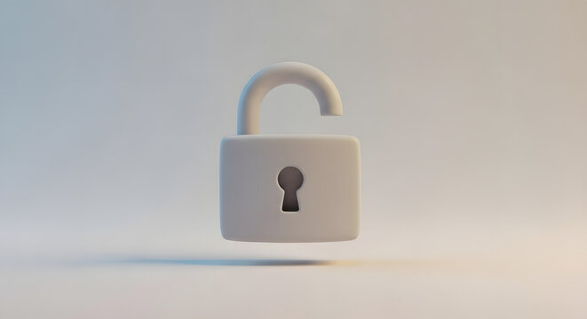 3D Cyber Security and Data Protection Icon Set on Minimal Background