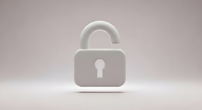 3D Cyber Security and Data Protection Icon Set on Minimal Background