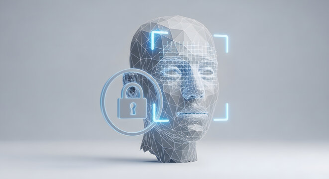 3D Cyber Security and Data Protection Icon Set on Minimal Background