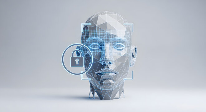3D Cyber Security and Data Protection Icon Set on Minimal Background