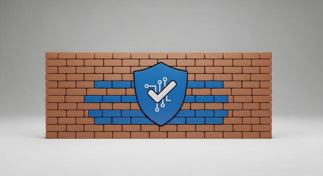 3D Cyber Security and Data Protection Icon Set on Minimal Background