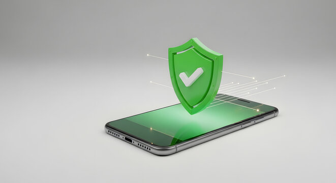 3D Cyber Security and Data Protection Icon Set on Minimal Background