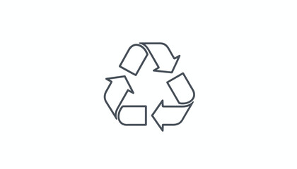 Recycle symbol icon, outline of recycling logo, environmental protection concept