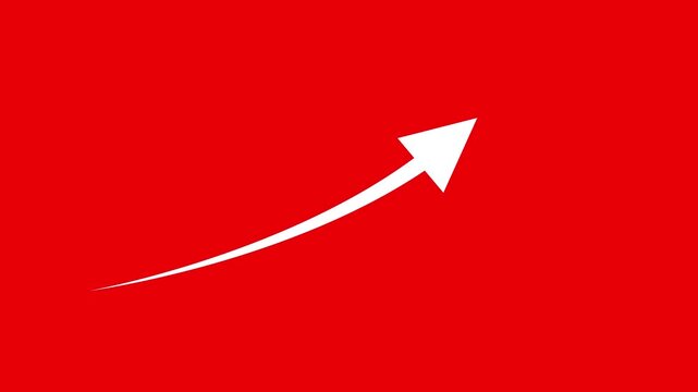 White chalk arrow isolated on black background