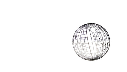 Abstract wireframe spheres and geometric mesh globes set showing multiple grid patterns and circular perspectives