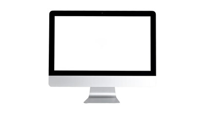 Fototapeta premium Computer monitor mockup with blank white screen isolated on white background